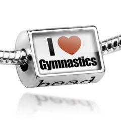 "I Love Gymnastics" Bead - Pandora Charm & Bracelet Compatible