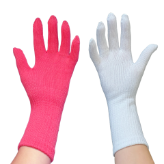 Pink and white gymnastic fgloves